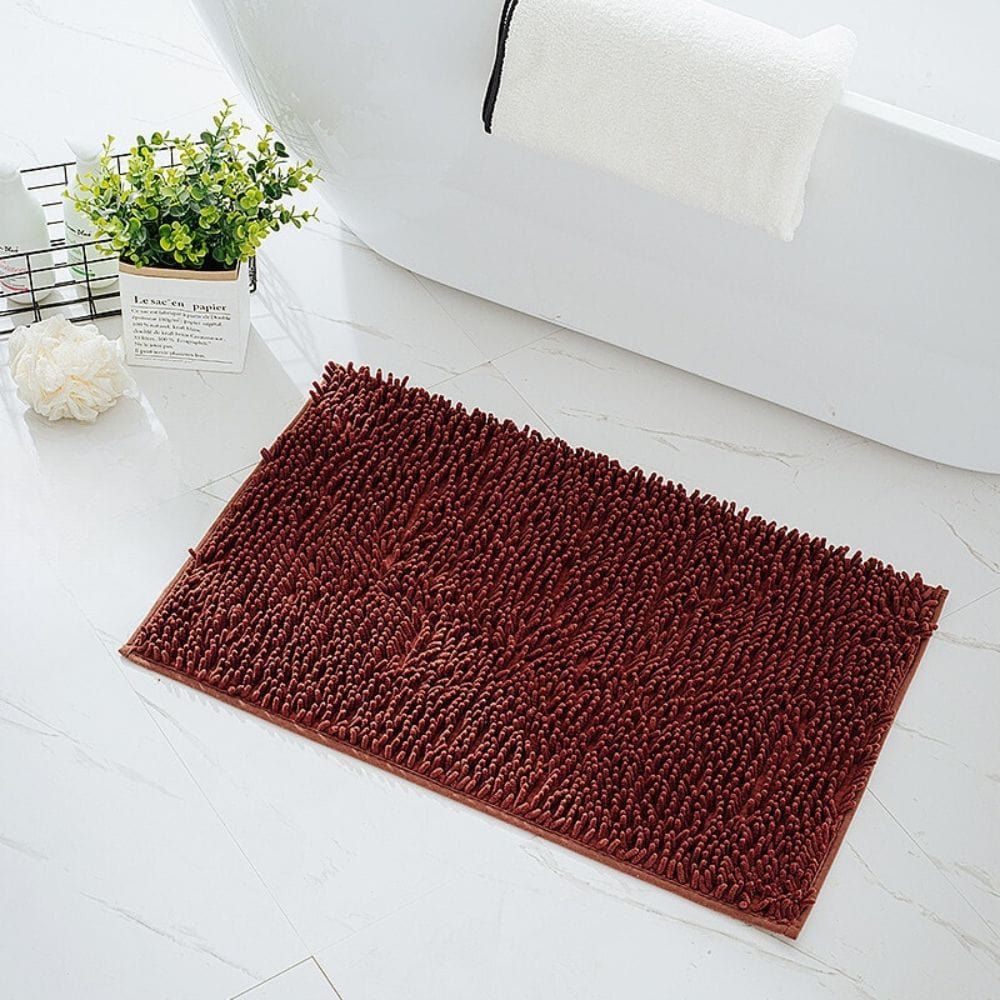 Tapis De Bain Chenille Marron