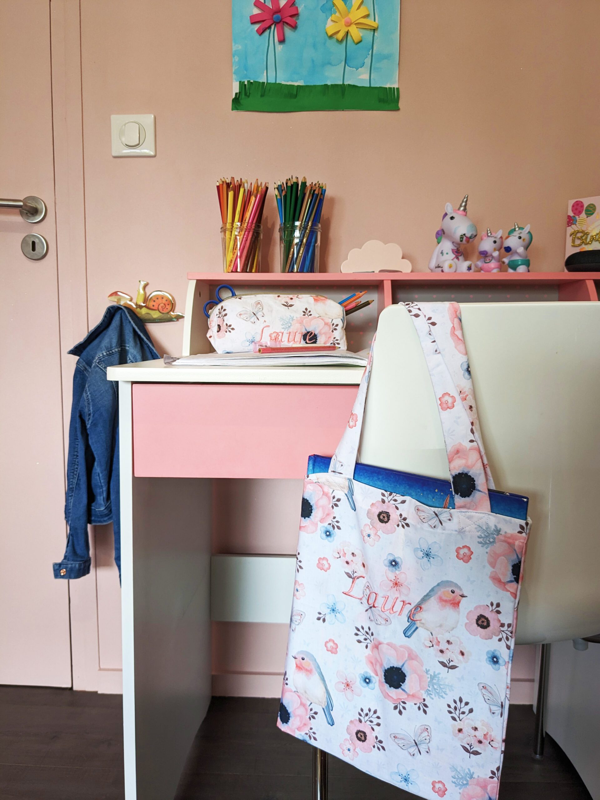 Tote bag brodé prénom, personnalisé, taille grande, 50 coloris – Image 4